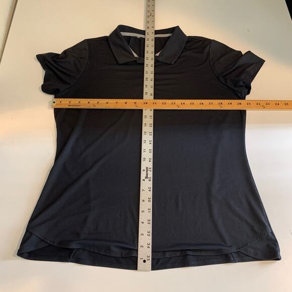 Under Armour Shirt Women L Large Black 4 Button Placket Short Sleeve Polo Collar - Picture 6 of 9